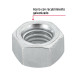 Blíster con 6 tuercas 1/2" hex de acero galvanizado, Fiero
