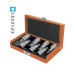 Juego de 7 dados cuadro 1/2" punta hex std, estuche metálico
