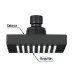 Regadera cuadrada ABS 4" acabado negro mate sin brazo, Foset