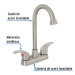 Mezcladora satín 4" para lavabo, tipo bar, palanca, Foset