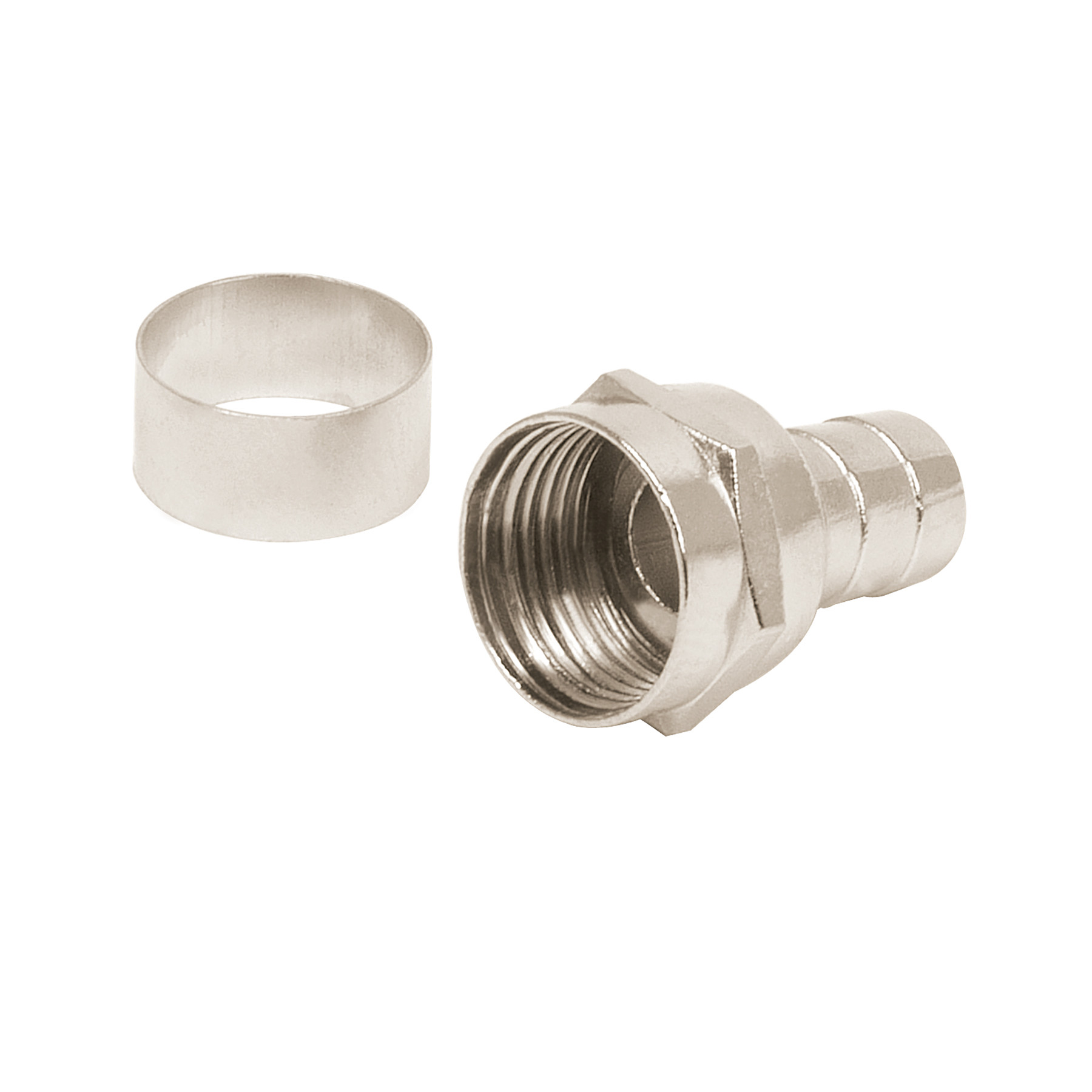 4 Conectores macho tipo “F”, anillo suelto
