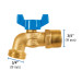 Llave de esfera de latón 3/4" con rosca para manguera, Foset