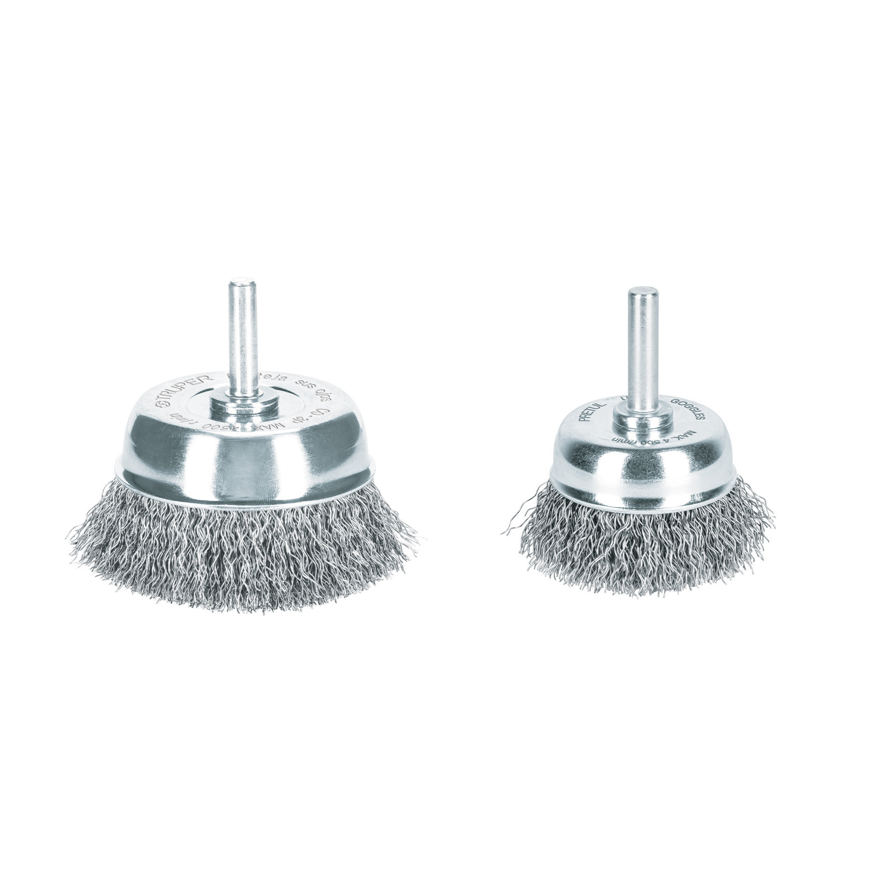Cardas de copa, alambre grueso, calibre 0.3 mm, con zanco de 1/4" para taladro
