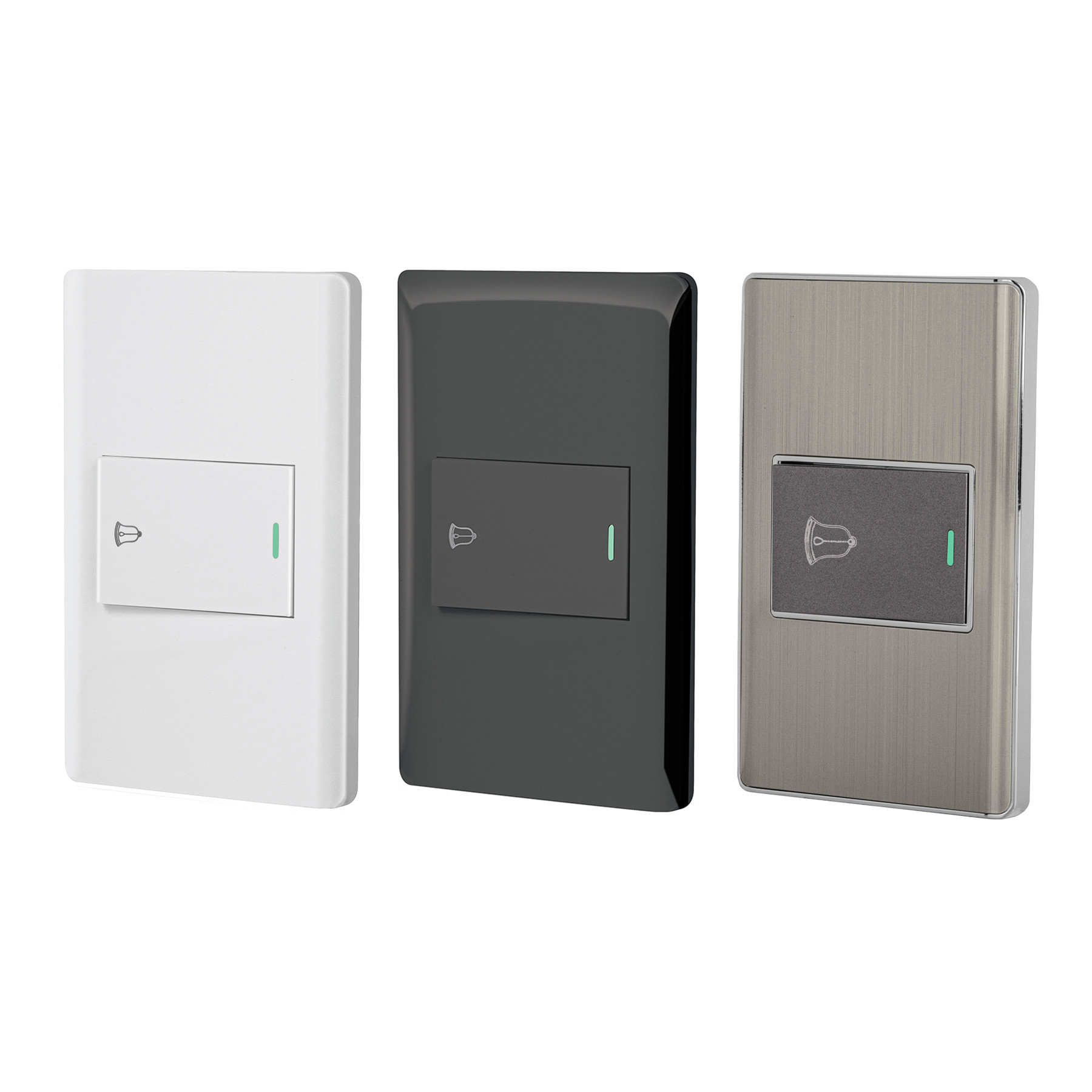 Placas con interruptor para timbre, 1.5 módulos, Línea Lisboa
