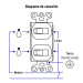 Placa armada 2 interruptor sencillo, línea Standard, alumini