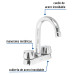 Mezcladora 4" para lavabo, cuello bar, cartucho compresión