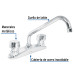 Mezcladora 8" para fregadero, manerales standard, Foset