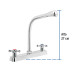 Mezcladora 8" p/fregadero, cuello cobra, manerales cruceta