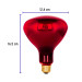 Lámpara incandescente de calor, BR40 270 Watts, rojo