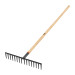 Rastrillo recto reforzado, 16 dientes, mango de 60", Truper