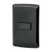 Placa armada 1 interruptor escalera, negro, línea Italiana