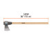 Hacha media labor 3 lb con mango de madera de 36", Truper