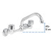 Mezcladora inox 8" para fregadero, conexiones de pared,Foset