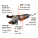 Esmeriladora 4-1/2" 850 W, interruptor de paleta, industrial