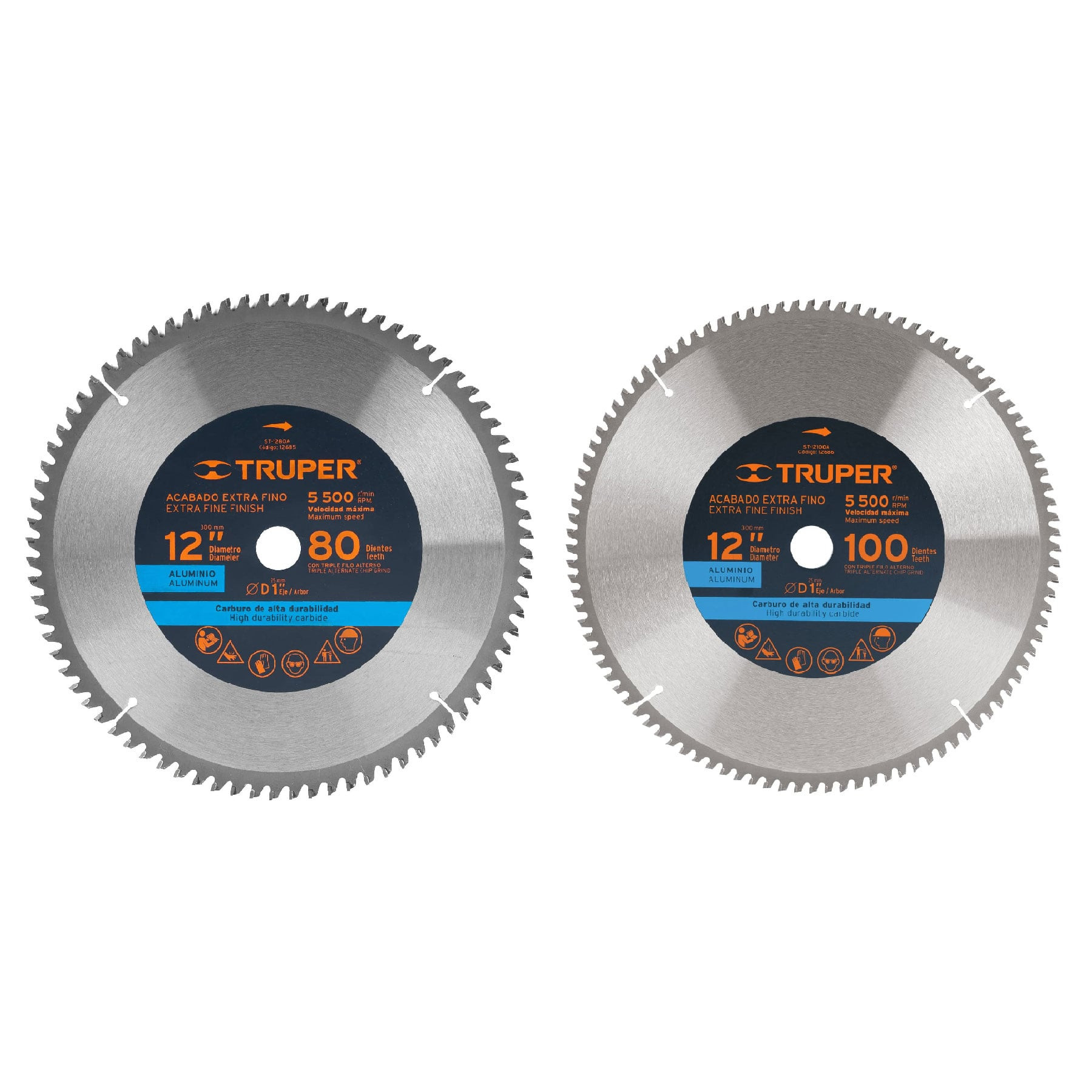 Disco sierras diámetro 12", centro de 1", para aluminio