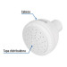 Regadera redonda de ABS 2-1/2" sin brazo, Foset