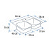 Tarja de empotrar 84x56cm doble tina, Foset Basic