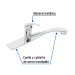 Monomando inox para fregadero, cuello recto, Foset