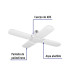 Lámpara LED 32W tipo ventilador, 4 aspas ajustables, Volteck