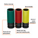 Juego 3 dados largos 1/2" impacto protección plástica 6p std