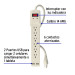 Multicontacto 16 AWG 6 entradas 2 ptos. USB sup. 150J marfil