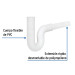 Céspol flexible 1-1/4" de PVC, con extensión, para lavabo