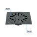 Resumidero cuadrado 6"x 6", acero inoxidable, negro, gota