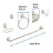 Juego de 6 accesorios p/baño satín chapetón ovalado, Foset