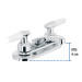 Mezcladora 4" para lavabo, nariz larga, manerales cono