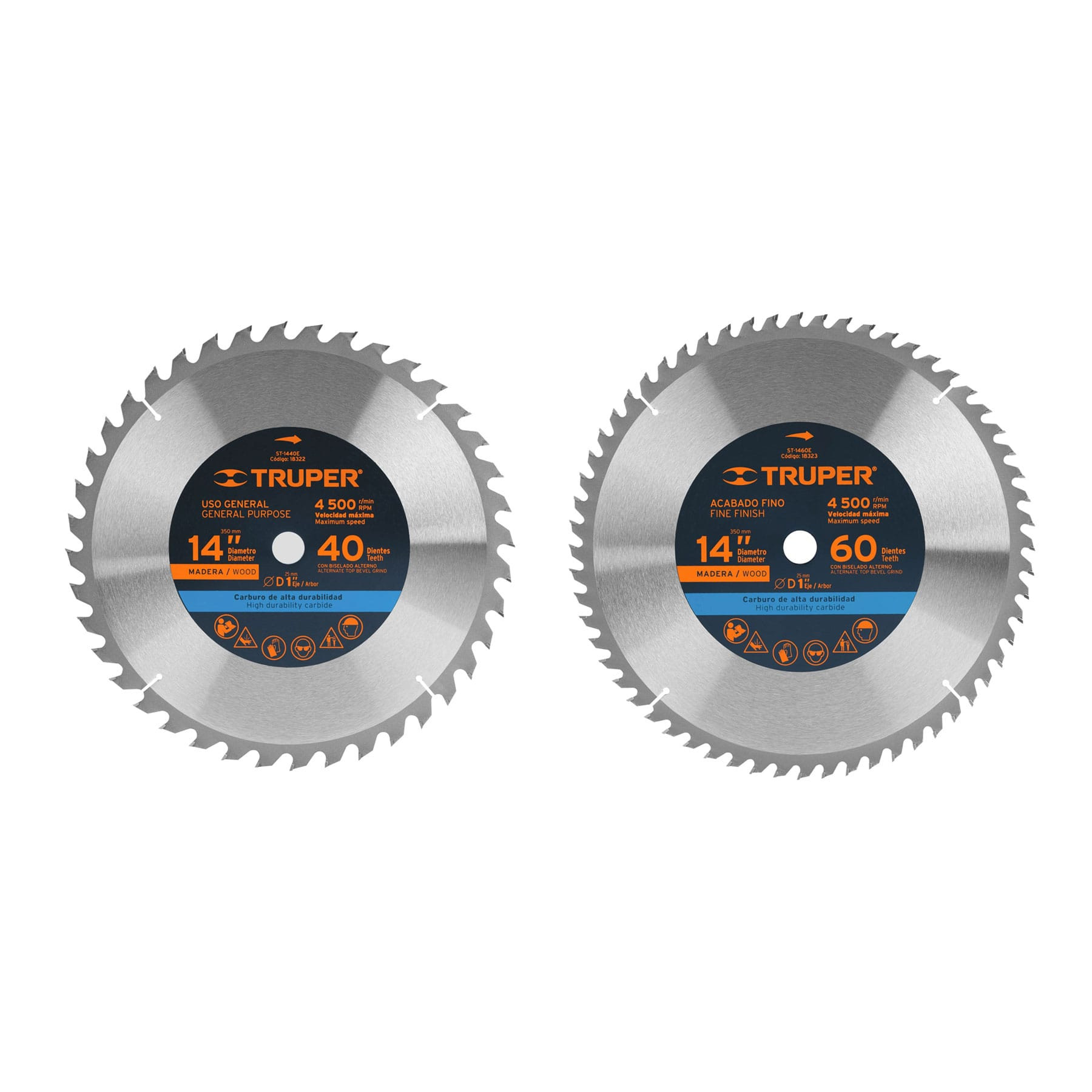 Disco sierras diámetro 14", centro de 1", para madera
