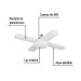 Lámpara LED 40W tipo ventilador, 4 aspas ajustables, Volteck