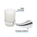 Portavaso cepillero metálico con vaso de vidrio, Foset