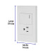 Placa armada 1 interruptor,1contacto,1.5mod,Española, blanco