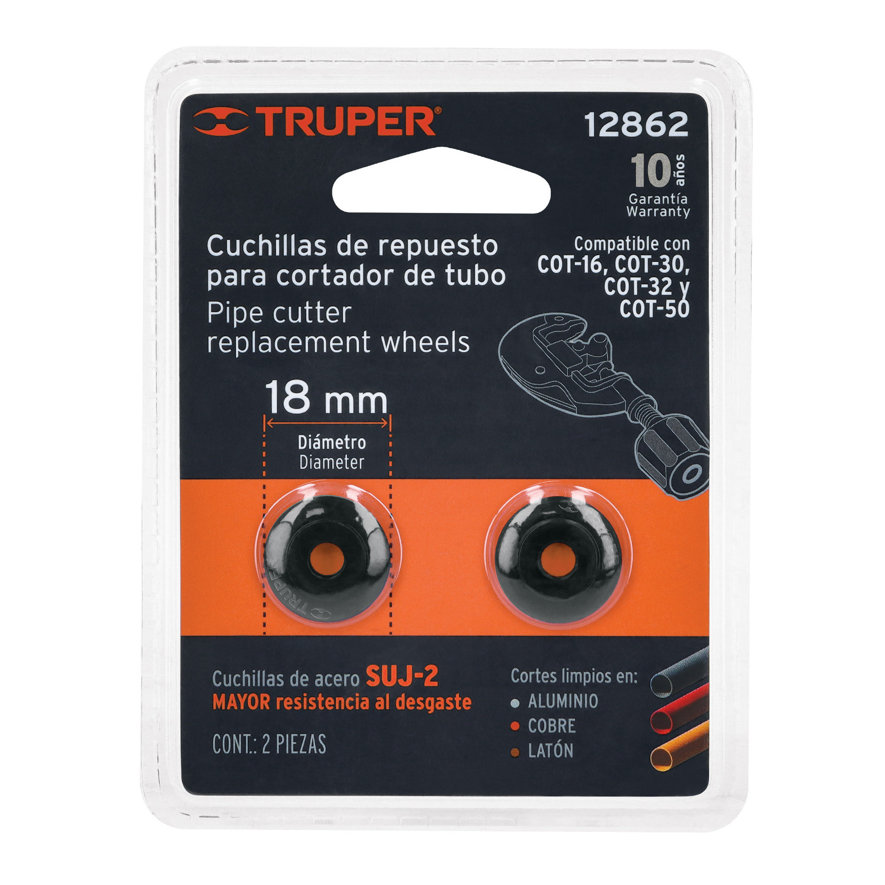 Blíster con 2 cuchillas para cortadores de tubo COT-16-50, Repuesto ...