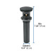 Contra p/lavabo, 1-1/4", con rebosadero, hongo, latón, negro
