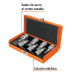 Juego de 7 dados cuadro 1/2" punta hex std, estuche metálico