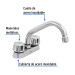 Mezcladora 4" para lavabo, tubular, cartucho compresión