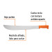 Machete estándar 18" cacha naranja remachada, en bolsa
