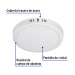 Luminario LED tipo plafón 18 W, redondo, luz cálida, blanco