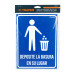 Letrero señalización"DEPOSITE LA BASURA EN SU LUGAR",21x28cm