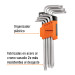 Juego de 7 llaves torx largas con organizador, Truper