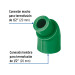 Codo 45° PPR, 1/2", macho-hembra, Foset