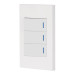 Placa armada 3 interruptores, 1 módulo, Española, blanco