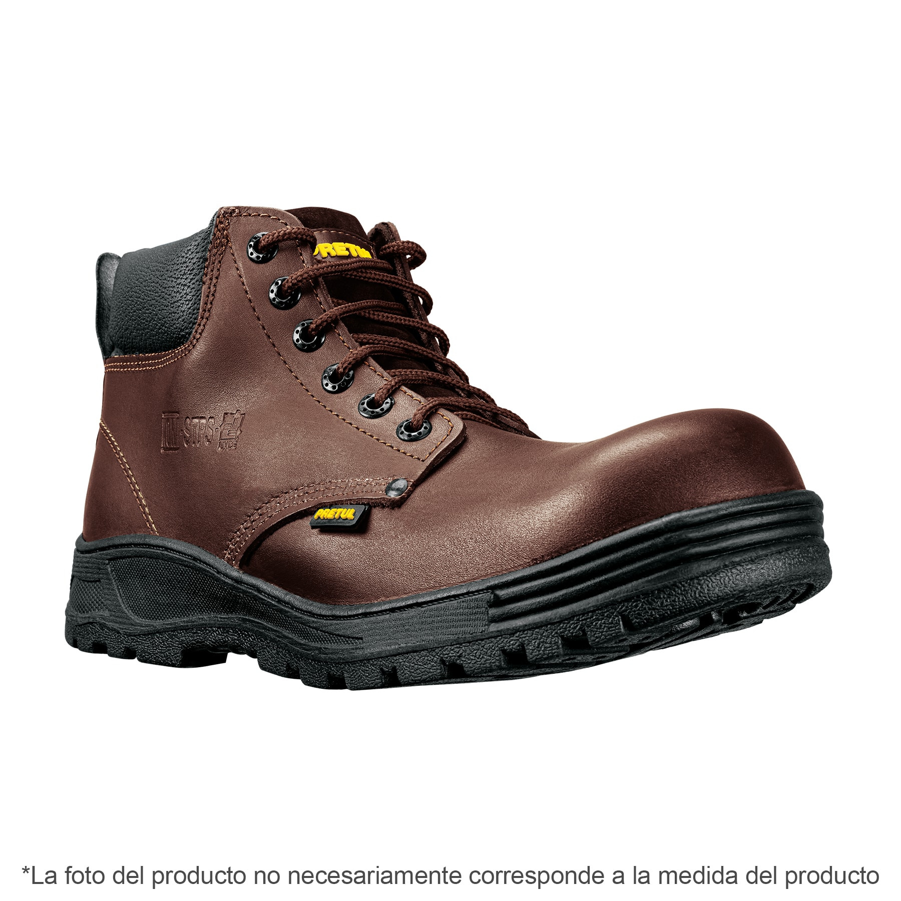Bota de seguridad café, #23 con casquillo de acero, Pretul