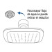 Regadera cuadrada plato ancho 8" gris-cromo, sin brazo,Foset