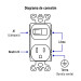 Placa armada interruptor y contacto, línea Standard, marfil