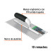 Llana 11" dentado cuadrado 1/4", 10 rem, mgo comfort grip