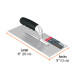 Llana dentado triangular 11", 6 rem, mango comfort grip