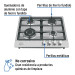 Parrilla de gas empotrable 4 quemadores, acero inox, Foset