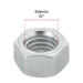 Blíster con 6 tuercas 1/2" hex de acero galvanizado, Fiero